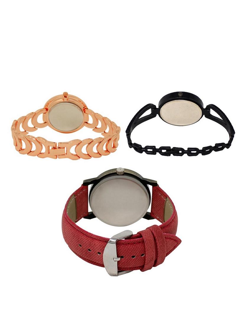set of 3 round dial analog watch combo -(lk202-211-230) - 15549050 - Standard Image - 1