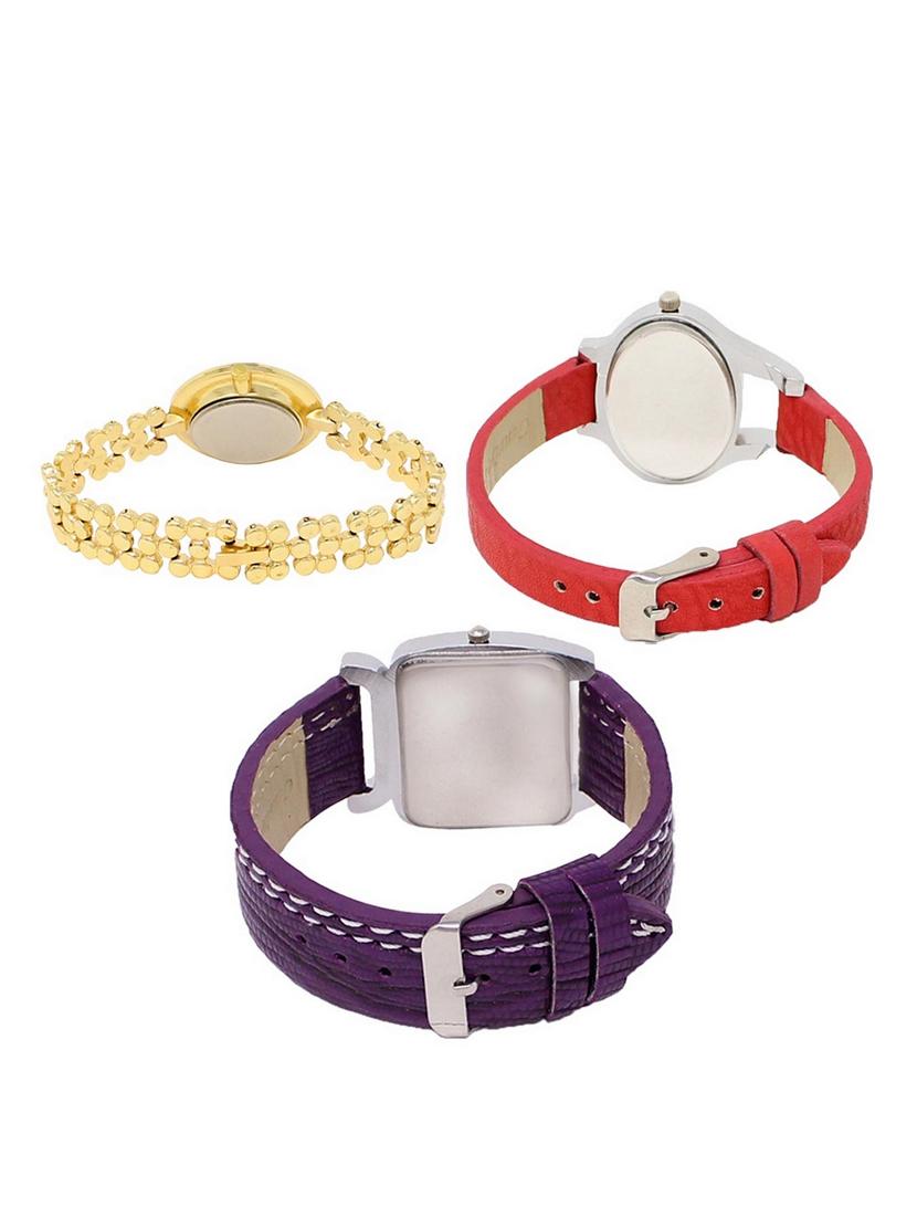 set of 3 round dial analog watch combo -(lk203-206-207) - 15549438 -  Standard Image - 1