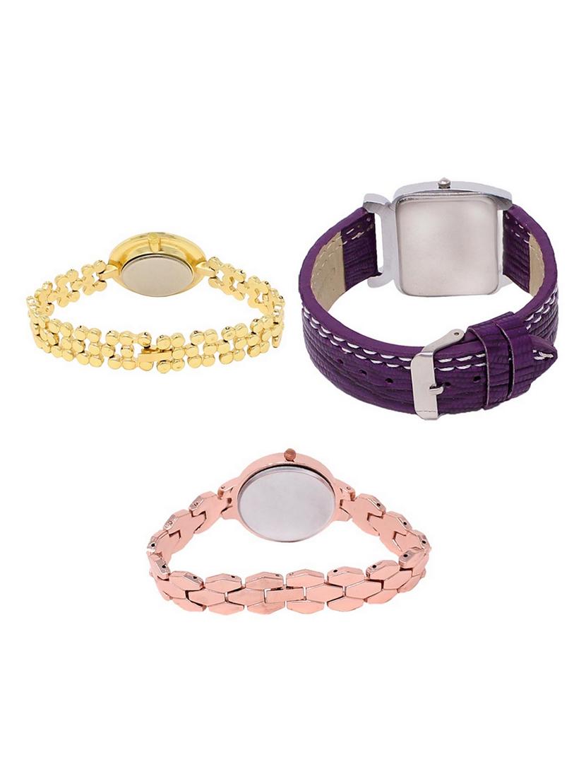 set of 3 round dial analog watch combo -(lk203-207-215) - 15549477 - Standard Image - 1
