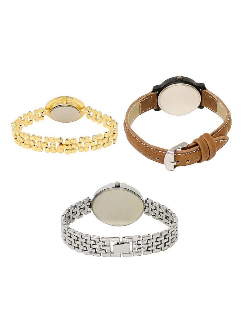 set of 3 round dial analog watch combo -(lk203-209-227) - 15549550 - Standard Image - 1