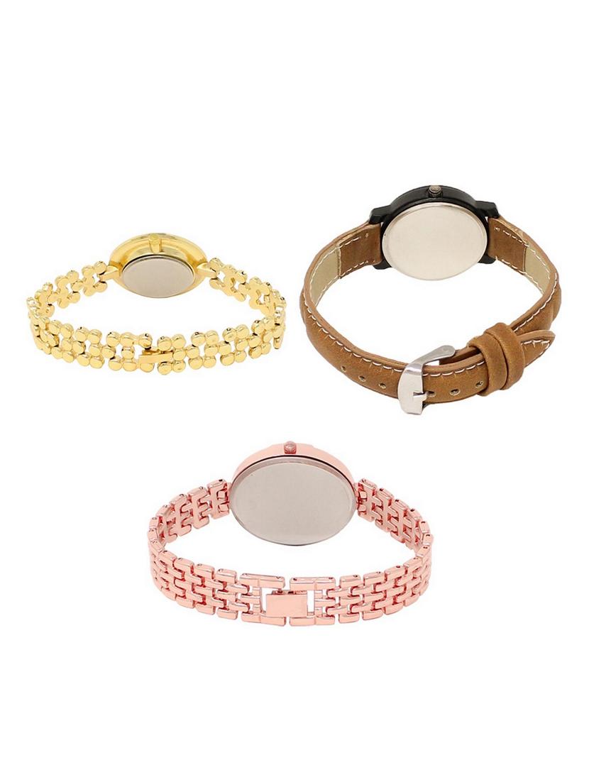 set of 3 round dial analog watch combo -(lk203-209-228) - 15549551 -  Standard Image - 1