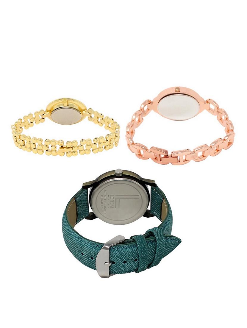 set of 3 round dial analog watch combo -(lk203-210-229) - 15549581 - Standard Image - 1