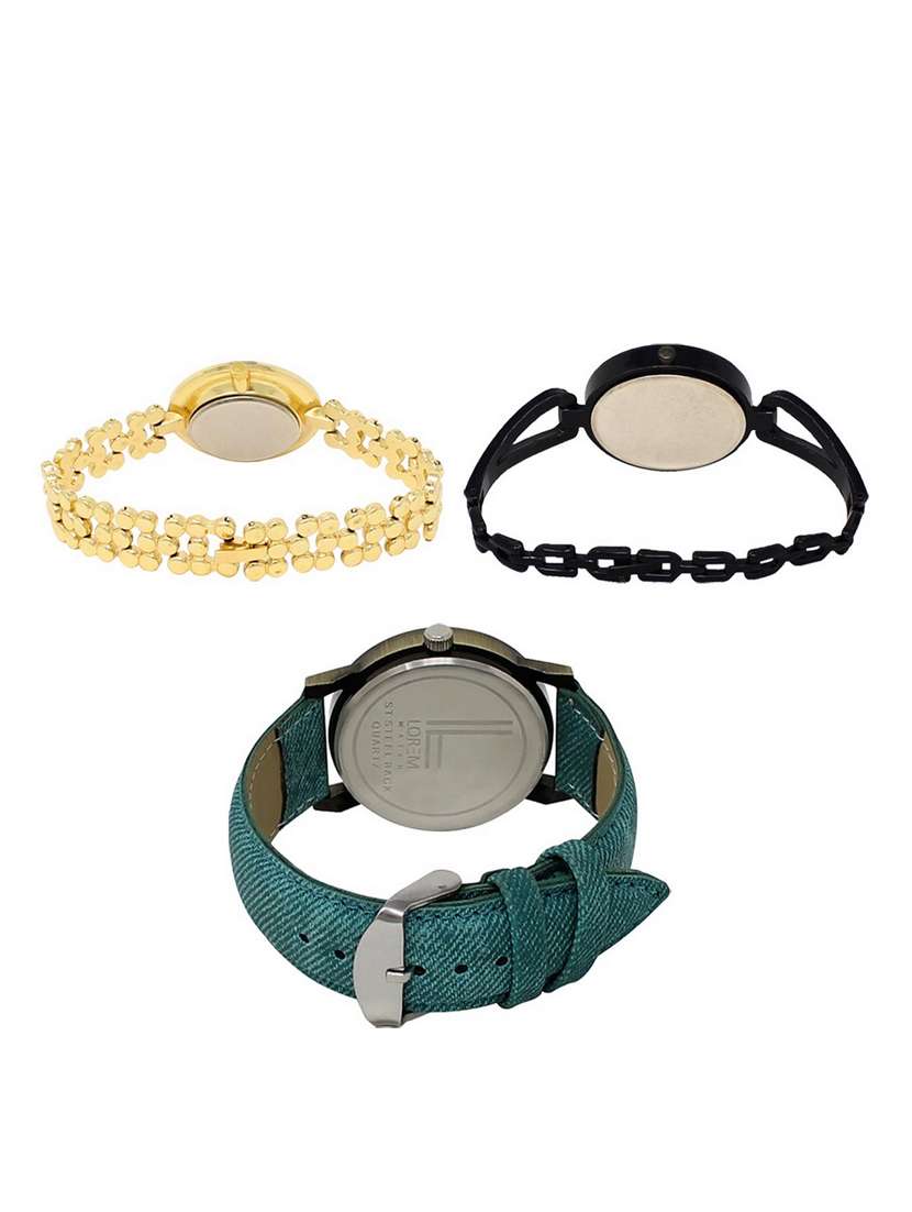 set of 3 round dial analog watch combo -(lk203-211-229) - 15549609 -  Standard Image - 1