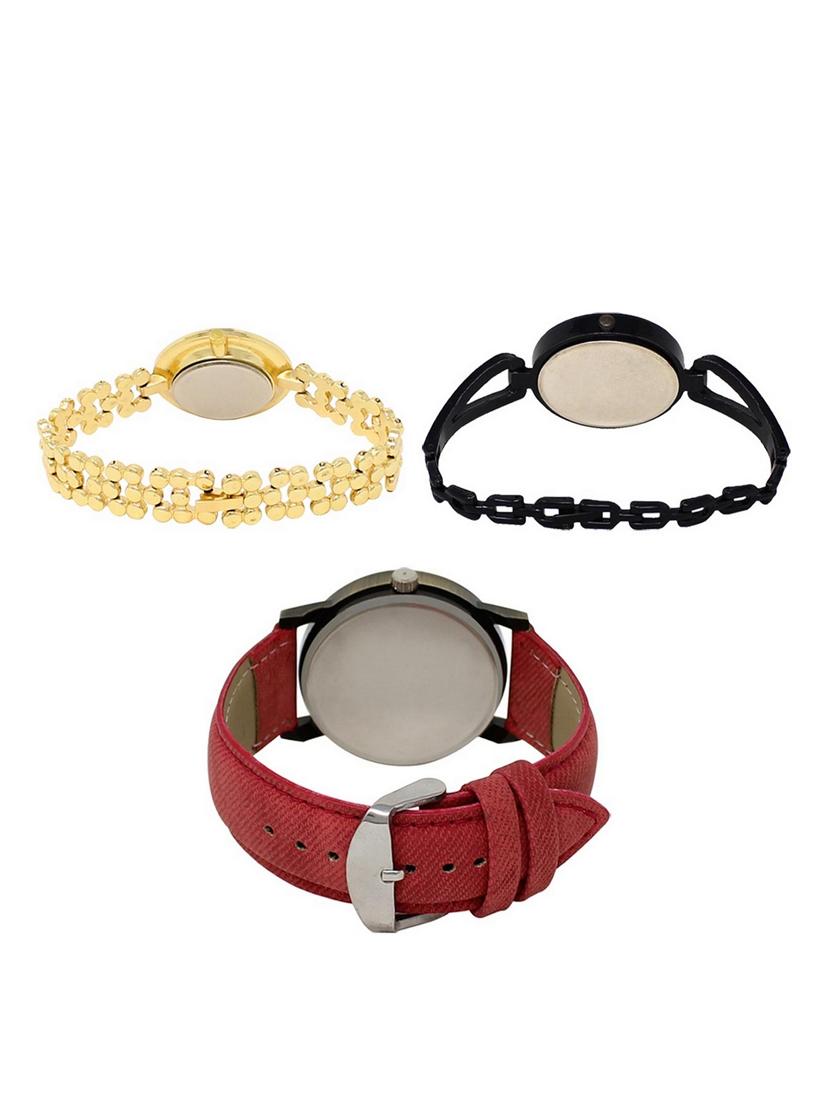 set of 3 round dial analog watch combo -(lk203-211-230) - 15549610 - Standard Image - 1