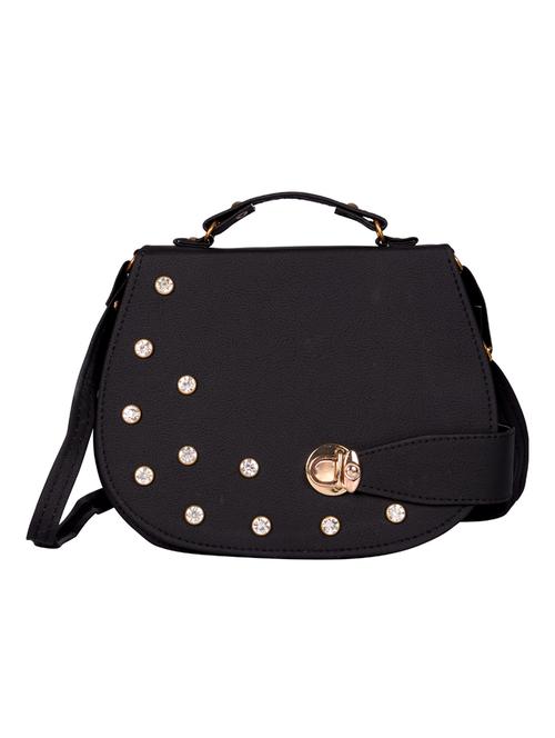 black leatherette (pu) sling bag - 15557531 -  Standard Image - 0