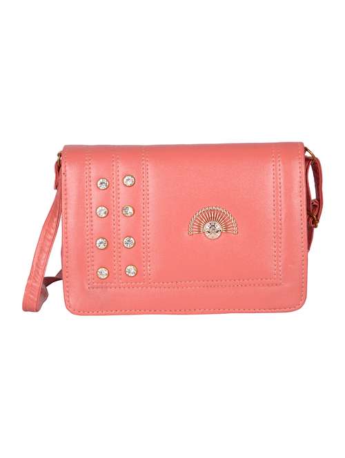 pink leatherette (pu) sling bag - 15557534 -  Standard Image - 0