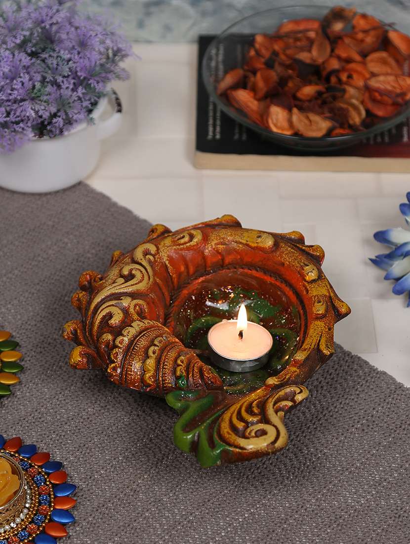 unique design big gel filled terracota diya - 1 pc