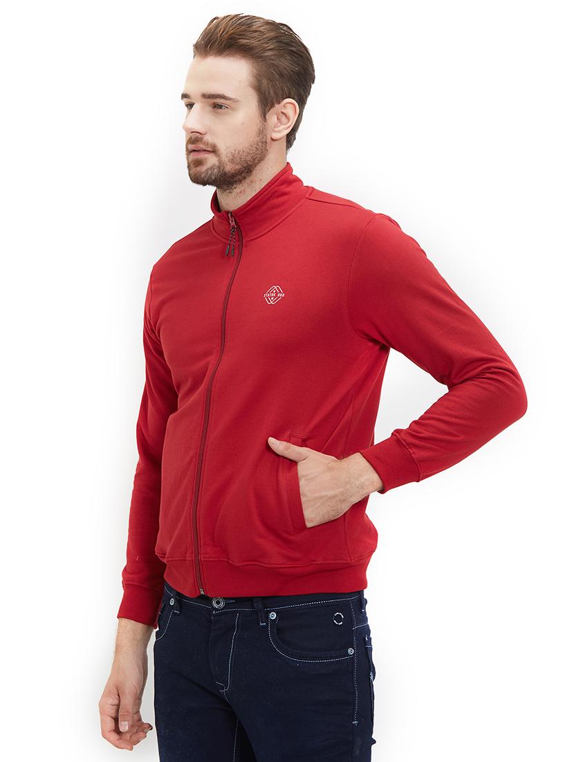 red cotton casual jacket - 15563939 - Standard Image - 1