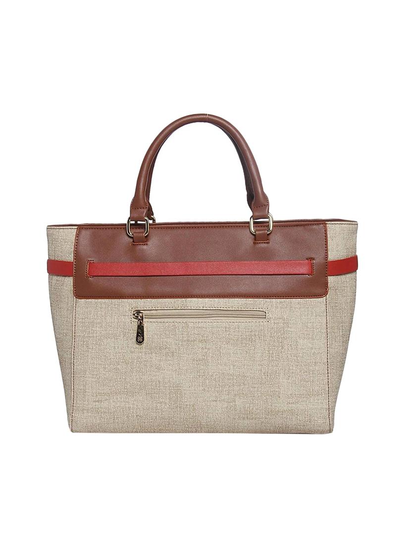 beige leatherette (pu) handbag - 15565130 -  Standard Image - 1