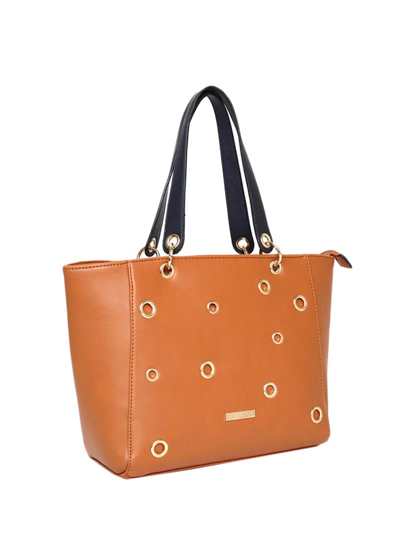 brown leatherette (pu) handbag - 15565139 - Standard Image - 4