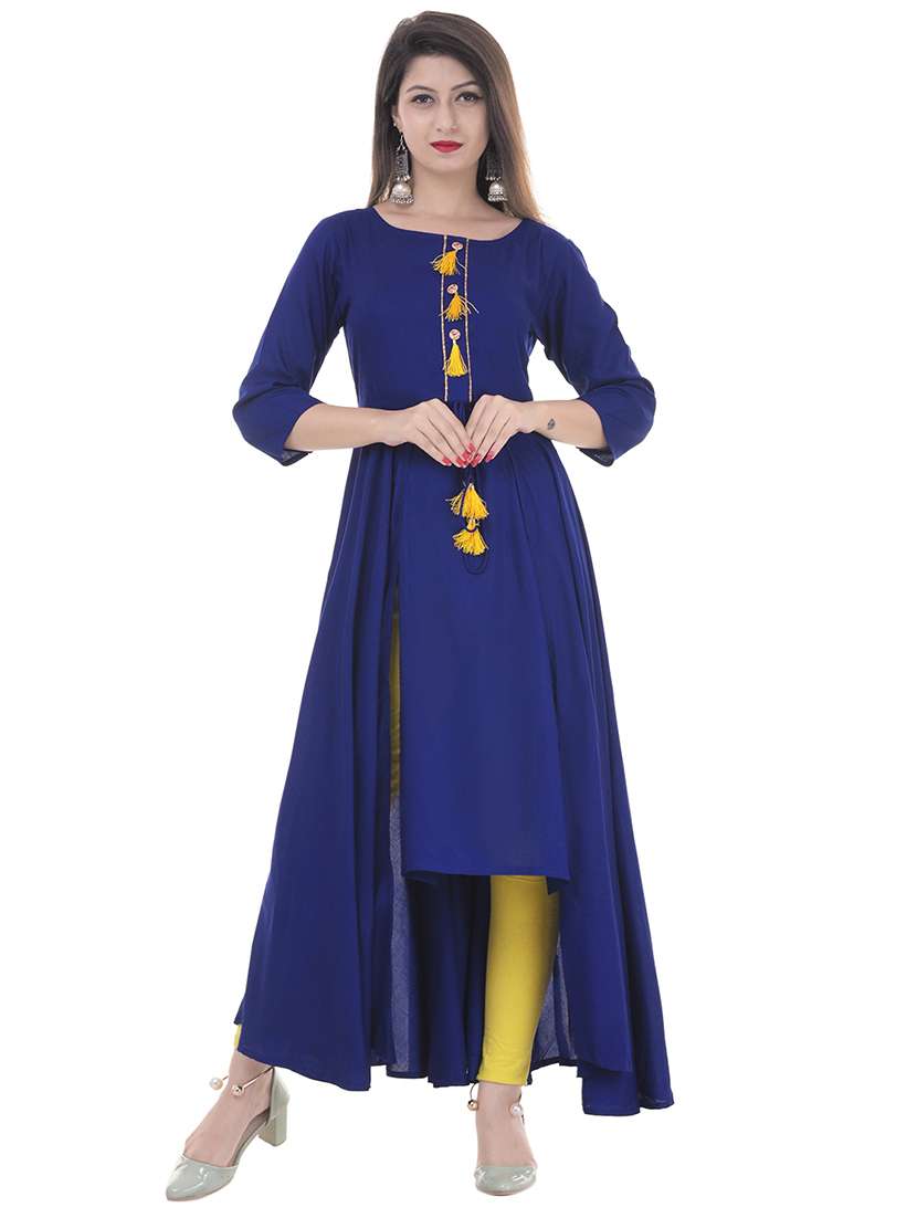asymmetric kurta with tassels