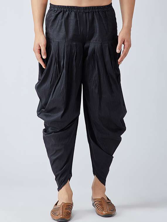 black silk blend dhoti