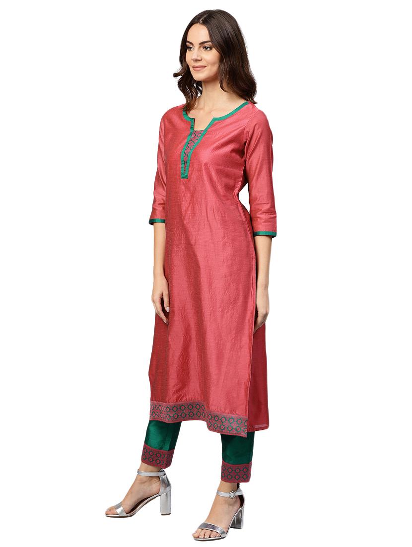 self-design stitched straight pant suit - 15568057 - Standard Image - 1