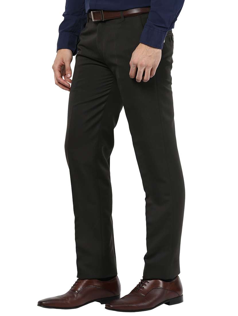 black polyester blend flat front formal trouser - 15569409 -  Standard Image - 1