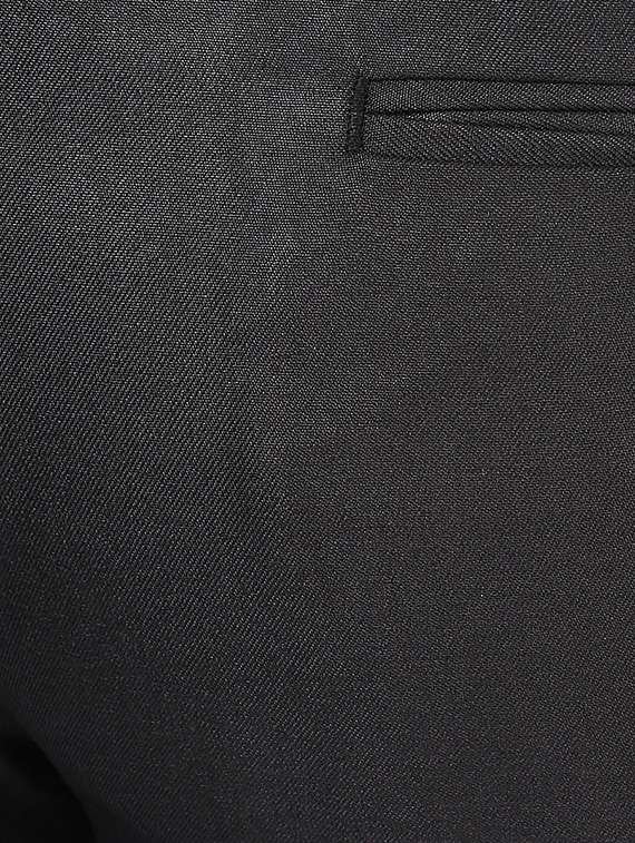 black polyester blend flat front formal trouser - 15569413 - Standard Image - 4