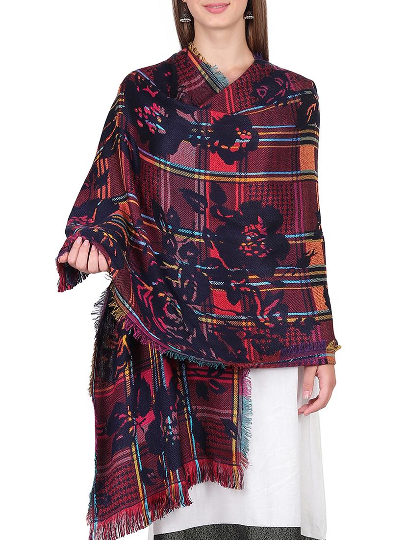 floral pattern woven shawl - 15569894 - Standard Image - 1