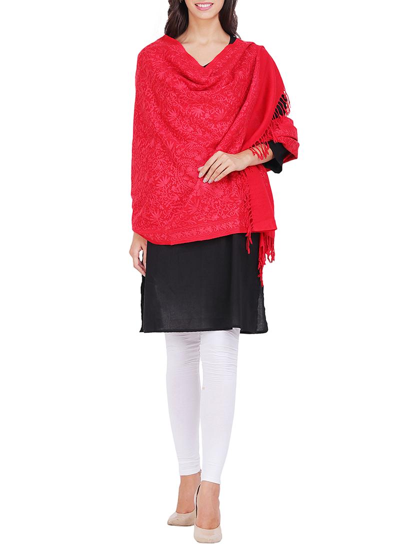 embroidered woolen shawl - 15569904 -  Standard Image - 1