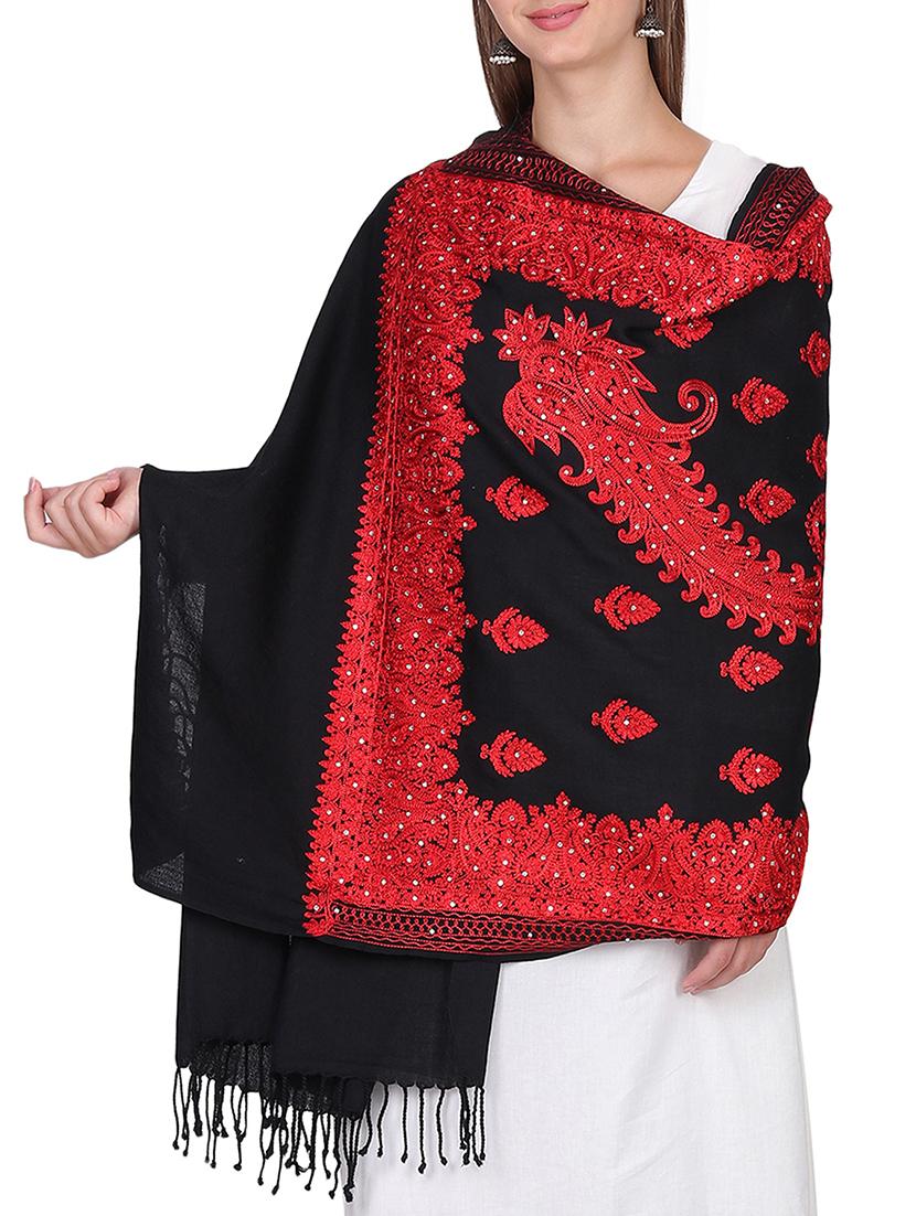 embroidered woolen shawl - 15569907 -  Standard Image - 1