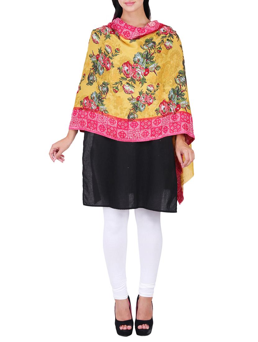 yellow floral shawl - 15569910 - Standard Image - 1