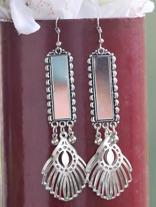silver tone tribal earrings - 15572534 - Standard Image - 0