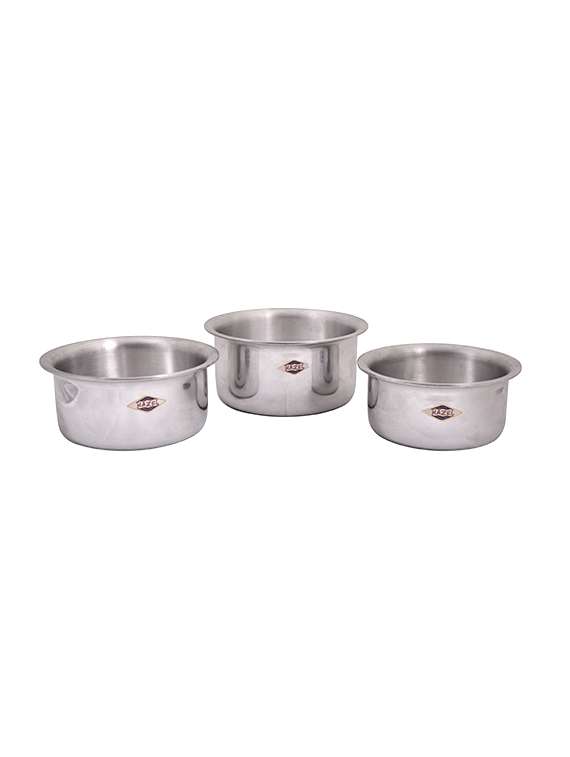 aluminium induction base tope, set of 3 pcs- 1125 ml, 1400 ml, 2000 ml.