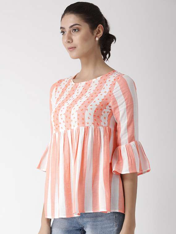 gathered detail printed top - 15574064 - Standard Image - 1
