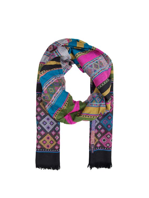 jacquard woolen stole - 15575284 -  Standard Image - 1