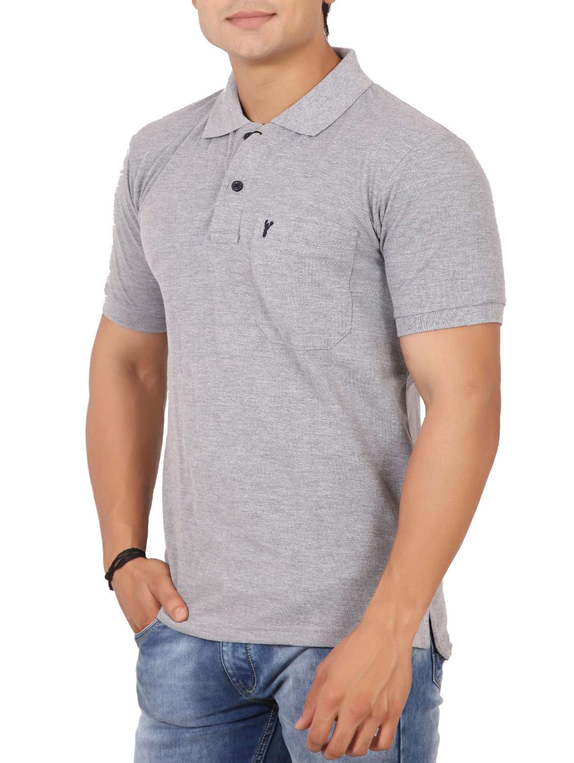 grey cotton pocket t-shirt - 15576602 -  Standard Image - 1