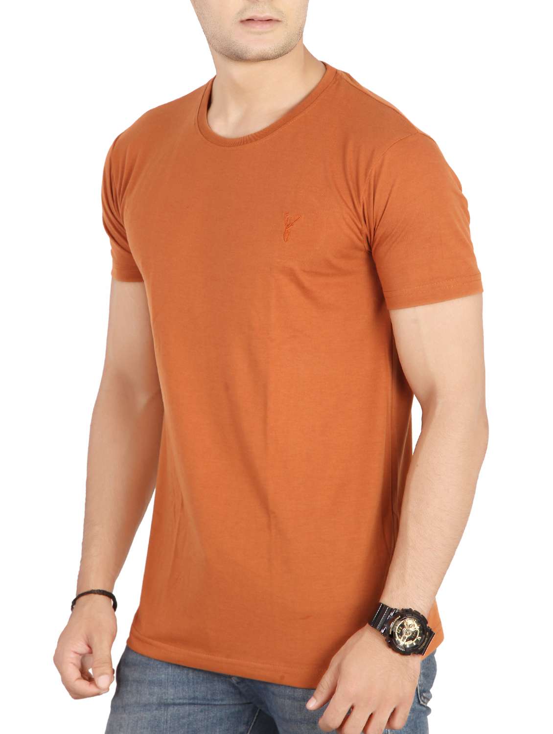 brown cotton t-shirt - 15576609 -  Standard Image - 1
