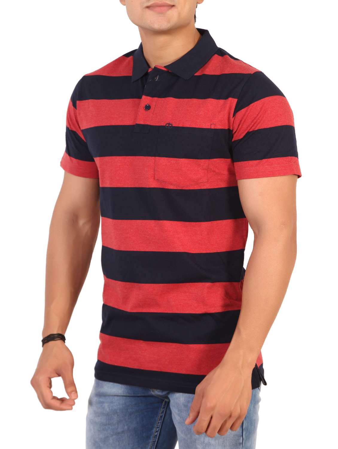 red striped polo t-shirt - 15576646 -  Standard Image - 1