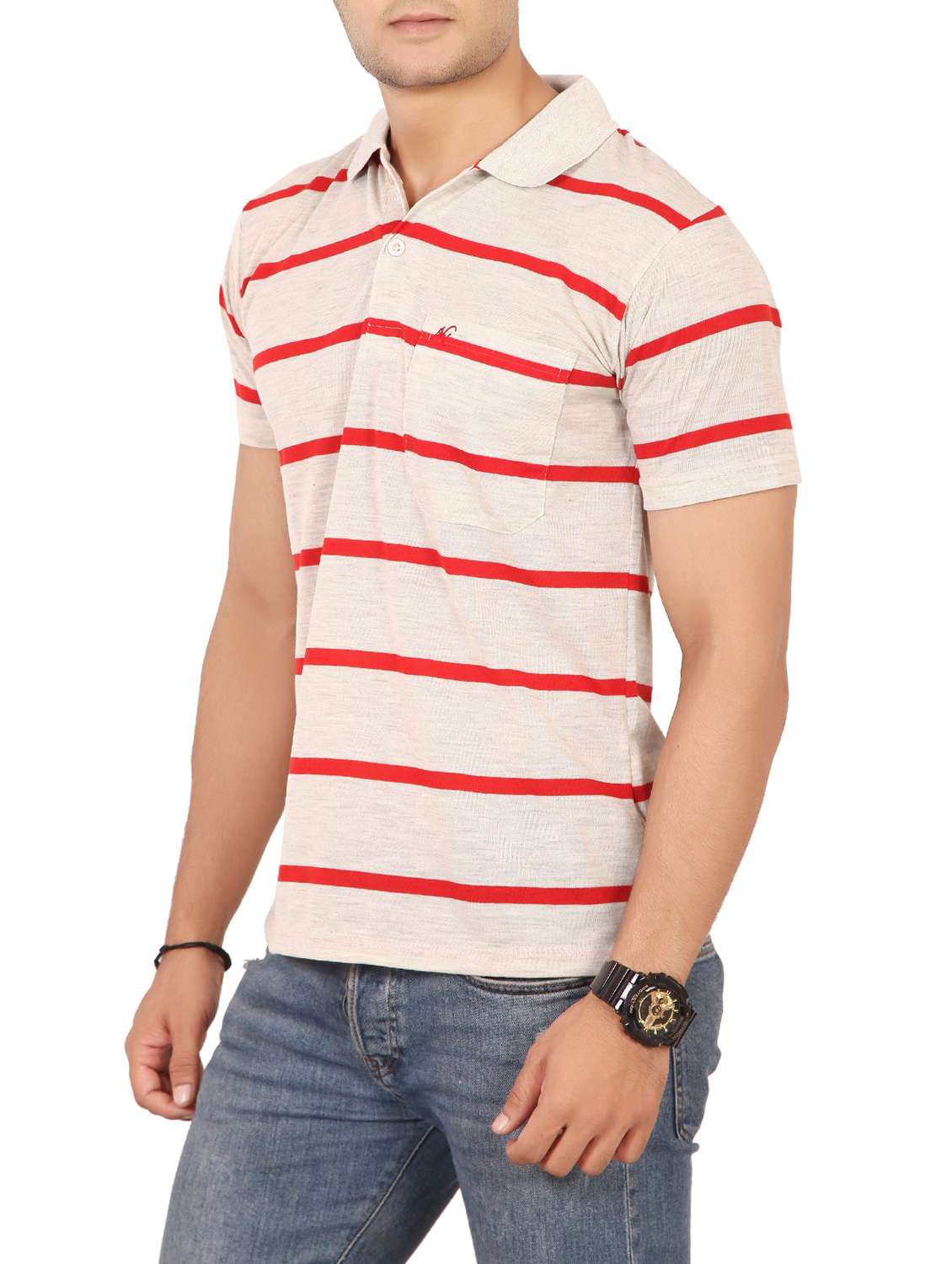beige cotton pocket t-shirt - 15576662 -  Standard Image - 1