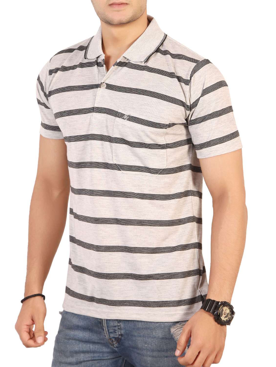 men striped short sleeve t-shirt - 15576682 -  Standard Image - 1