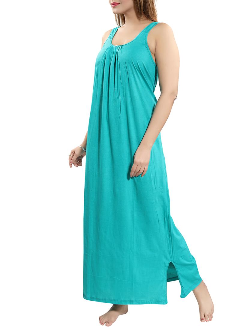 pleat detail side slit nighty - 15577510 -  Standard Image - 1