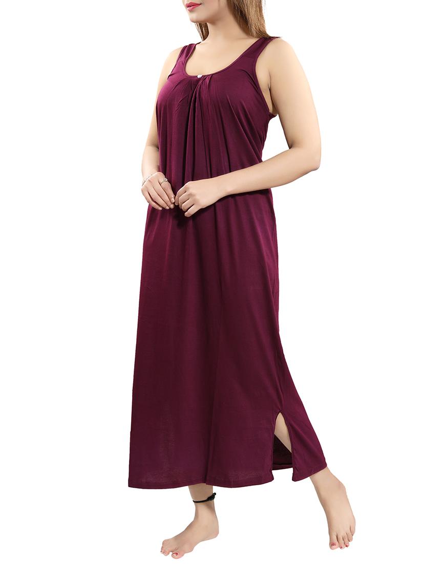 pleat detail side slit nighty - 15577517 -  Standard Image - 1