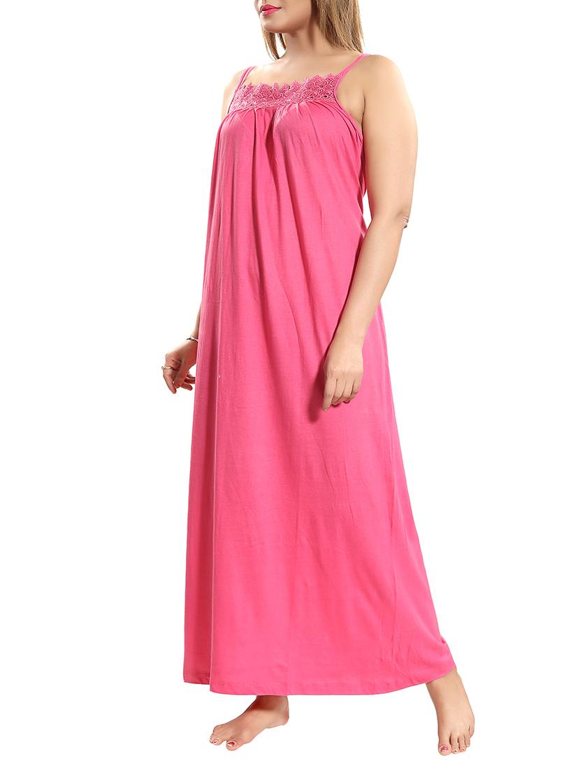 lace detail neck nighty - 15577536 - Standard Image - 1