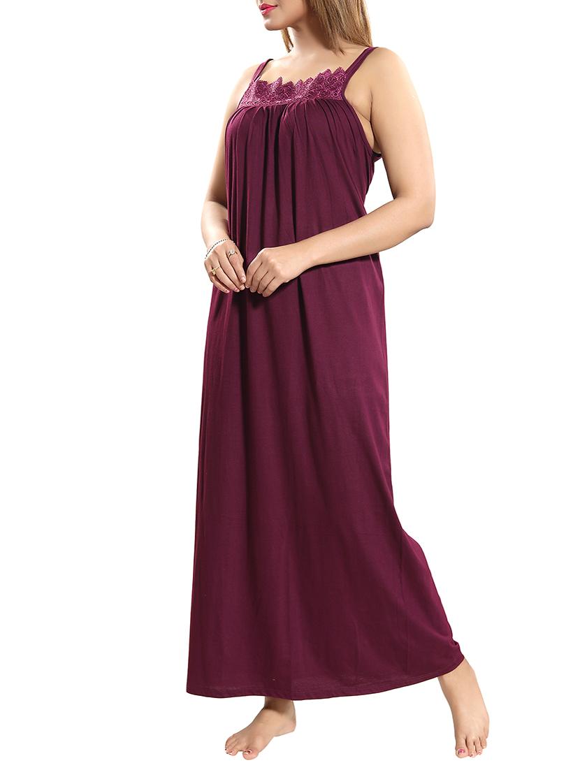 lace detail neck nighty - 15577542 - Standard Image - 1