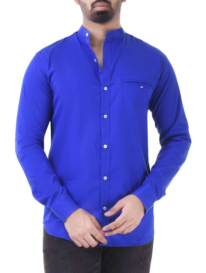 blue cotton casual shirt