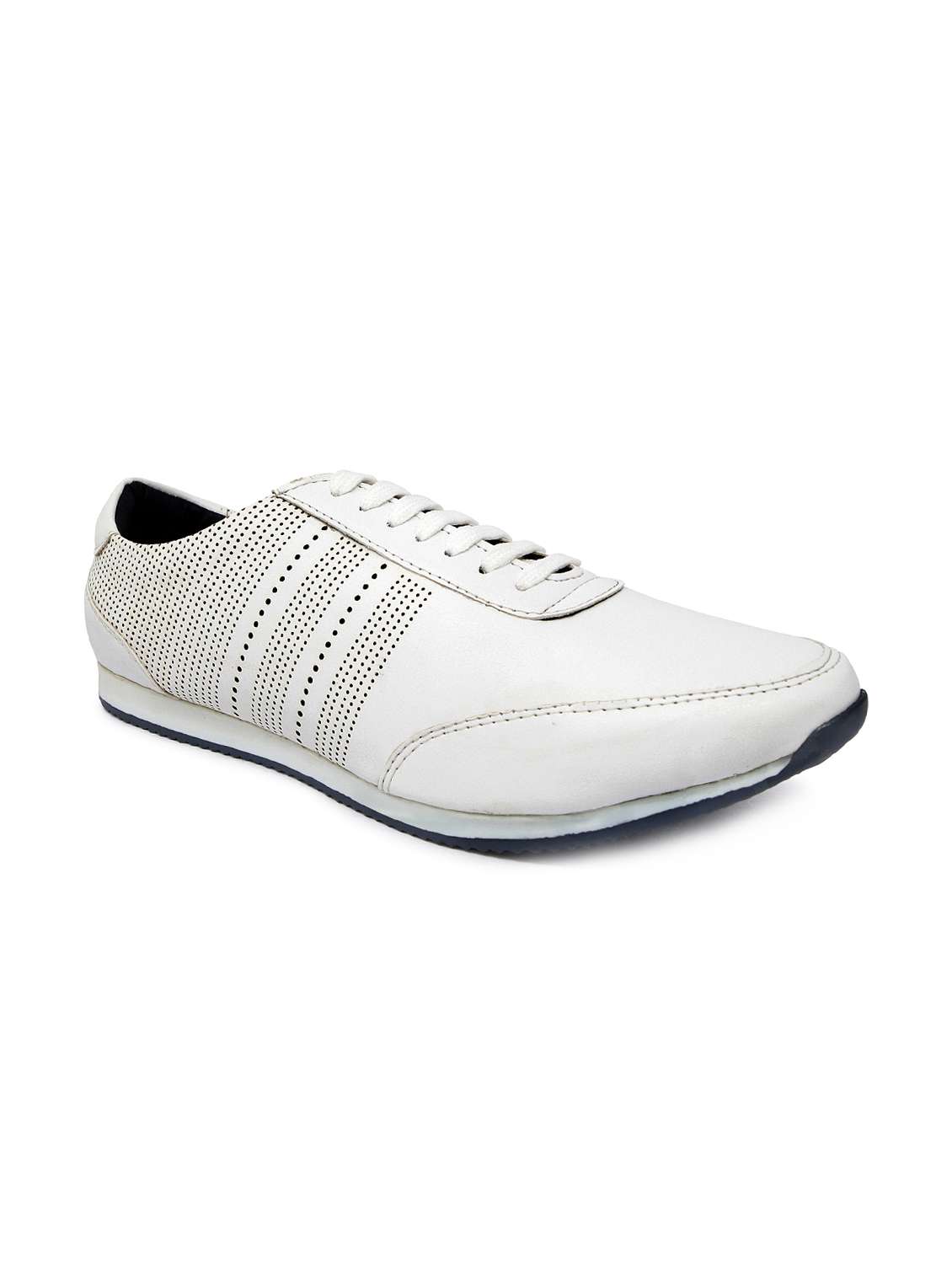 white leatherette lace up sneakers