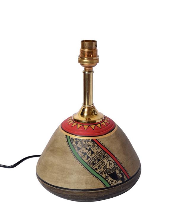 unravel india teracotta handpainted madhubani art table lamp - 15581226 - Standard Image - 1