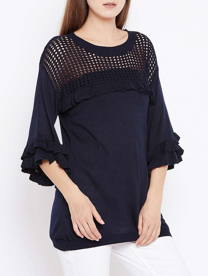 women's straight round neck top - 15581507 -  Standard Image - 1