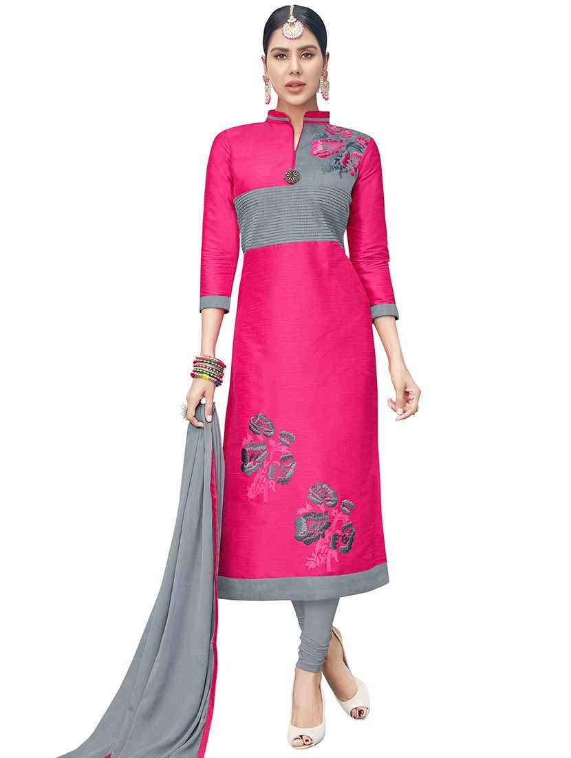embroidered unstitched churidaar suit