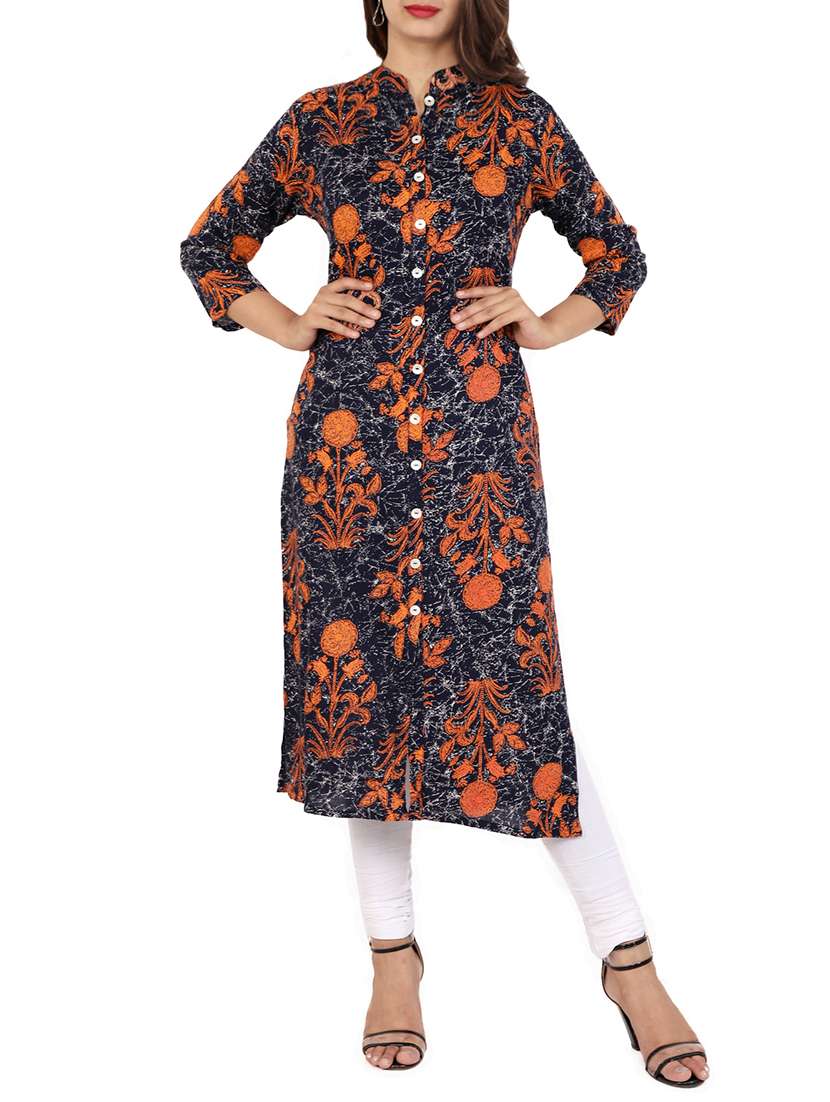 printed straight kurta