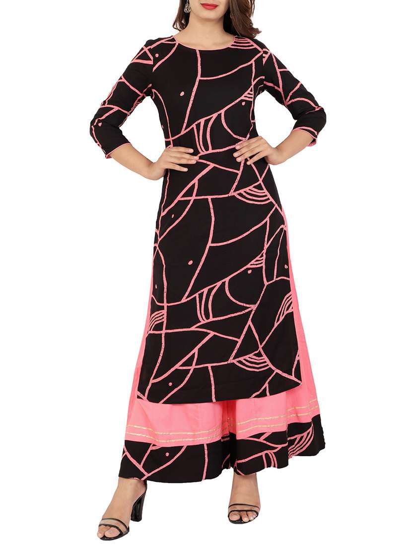 layered printed kurta