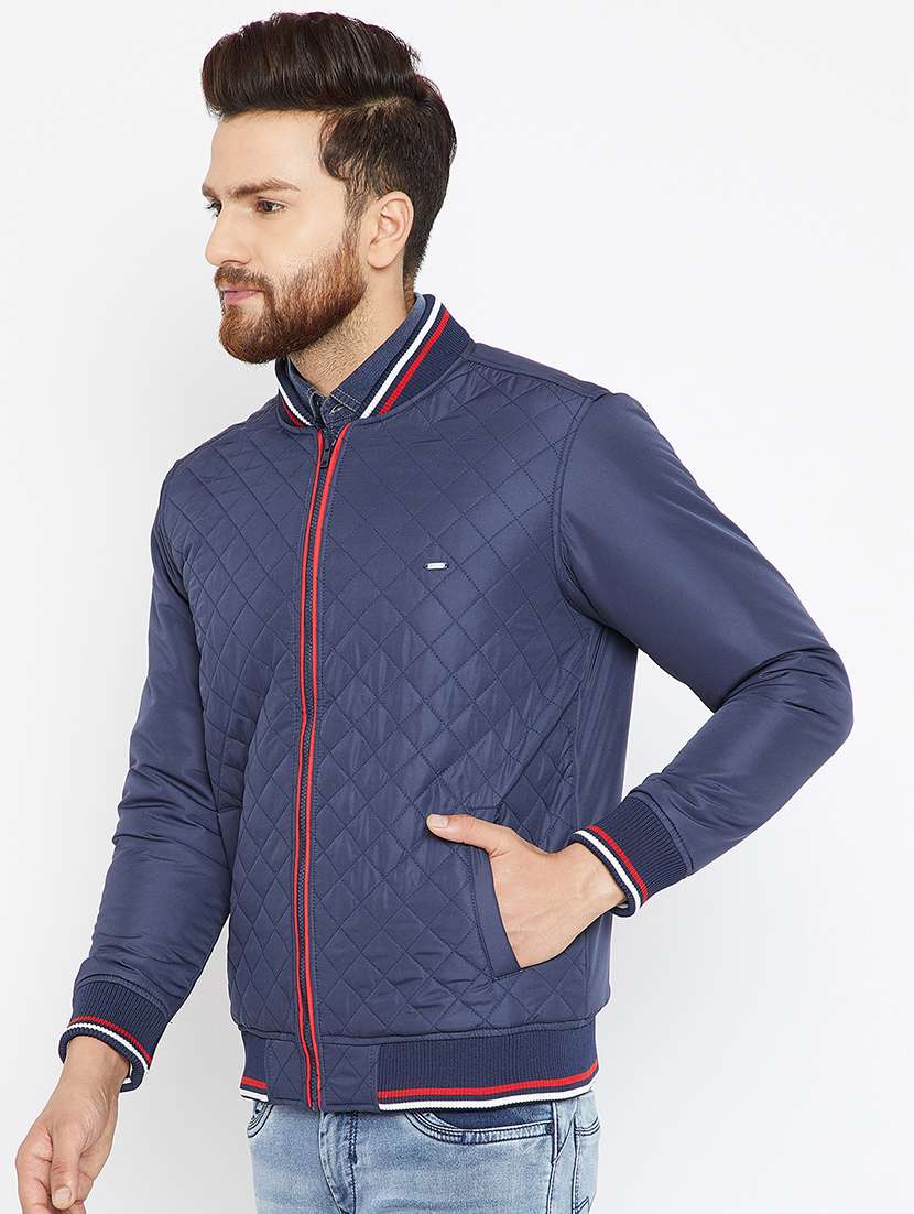 navy blue polyester puffer jacket - 15583066 -  Standard Image - 1