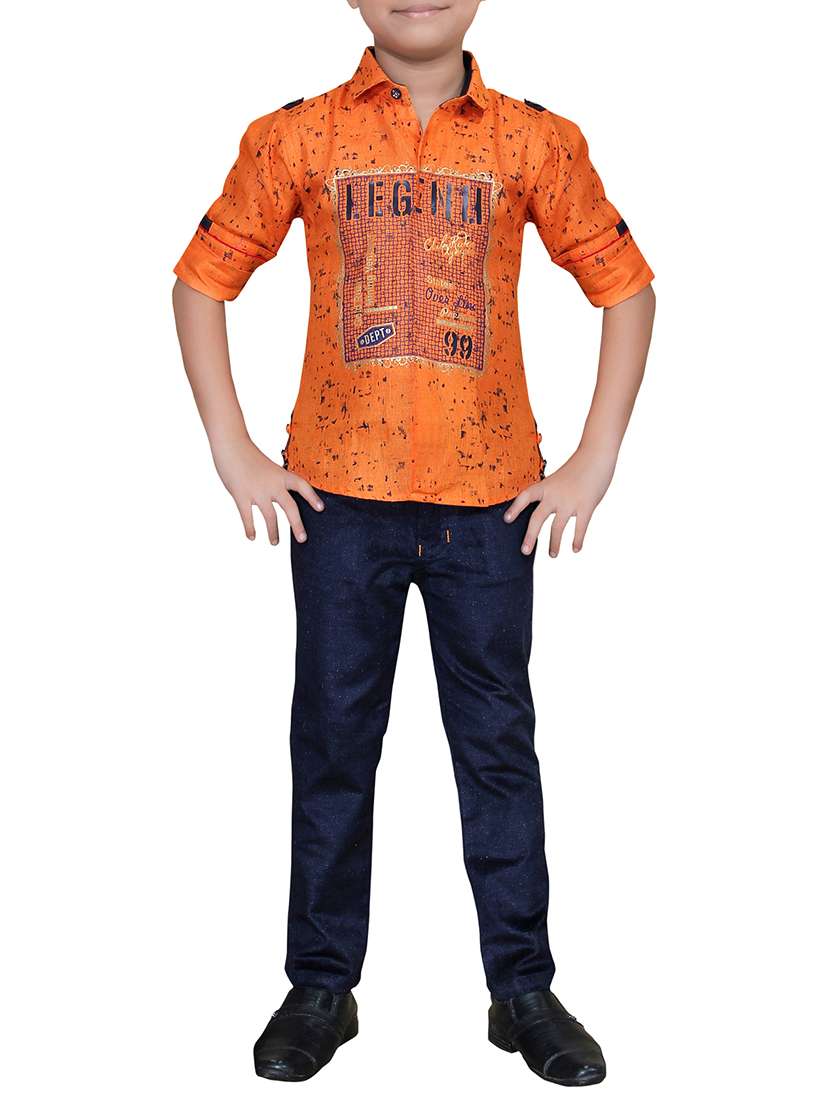 orange cotton full length set