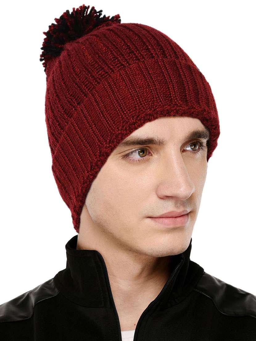 red wool winter cap