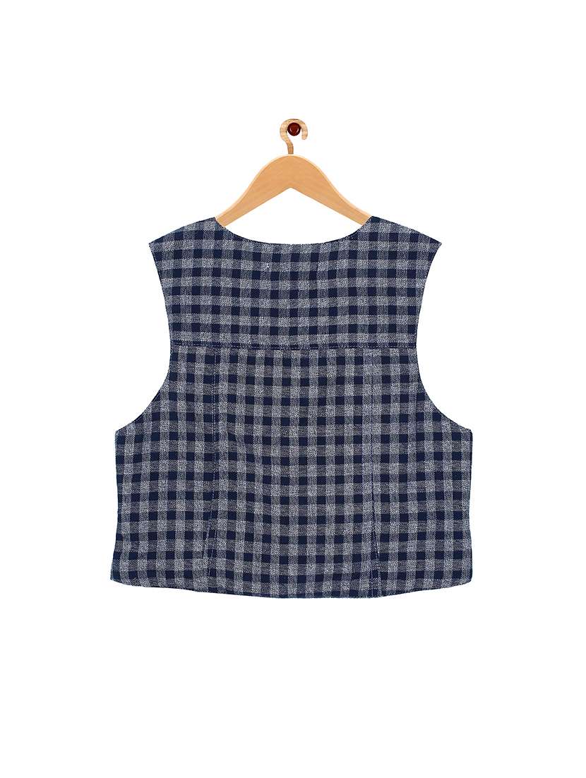 blue cotton waistcoat - 15586002 -  Standard Image - 1