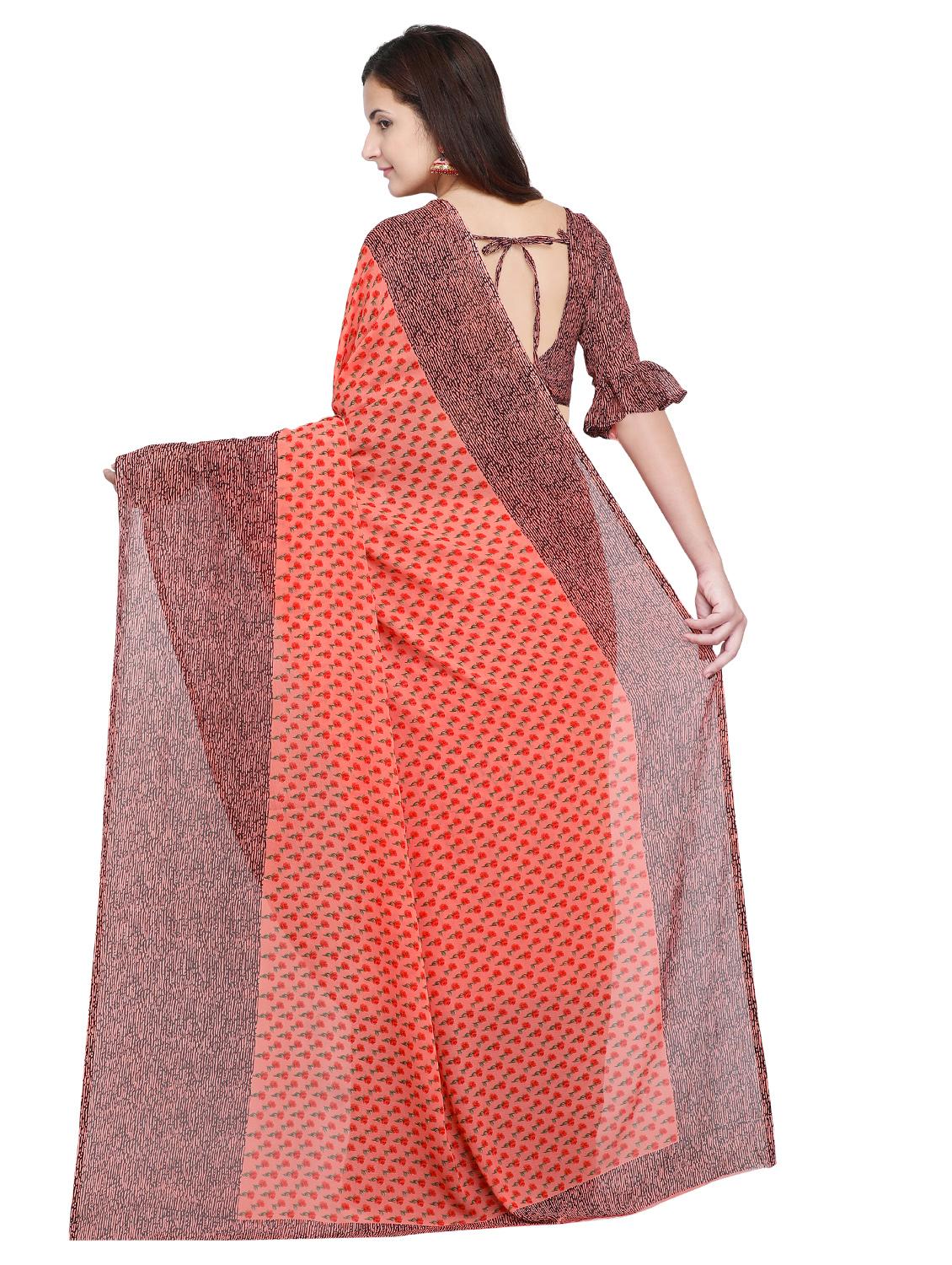 ditsy floral printed saree with blouse - 15589439 - Standard Image - 1