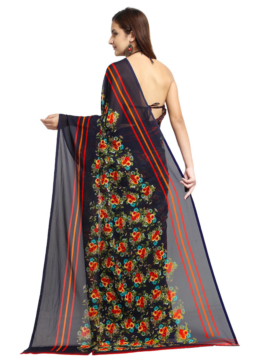 ditsy floral printed saree with blouse - 15589451 -  Standard Image - 1
