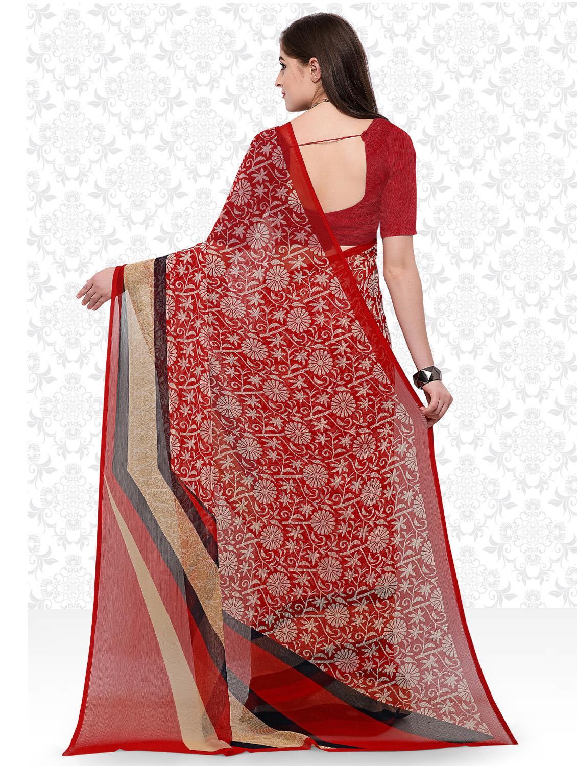 ditsy floral printed saree with blouse - 15589514 - Standard Image - 1